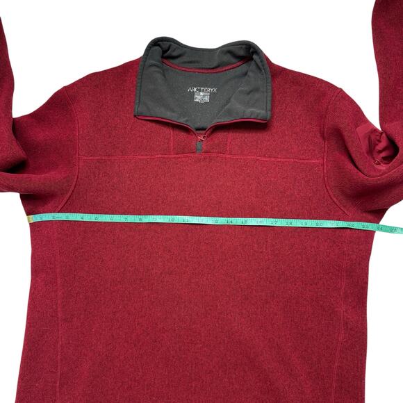 ARC’TERYX 1/4 Zip Pullover Covert Cardigan Sweater in Brick Red Size Large Mens - Picture 6 of 8